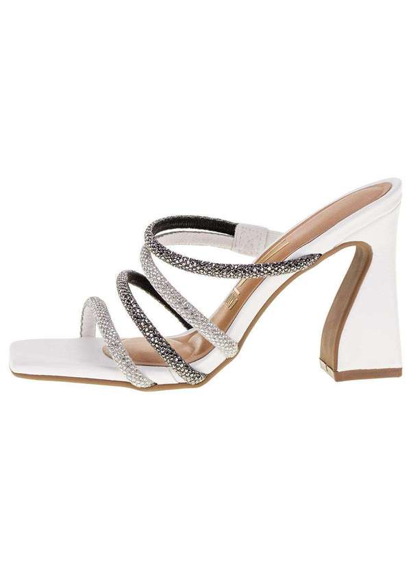 Vizzano - Tamanco Feminino Salto Taça Vizzano - 6493104 - Branco/Cinza 2