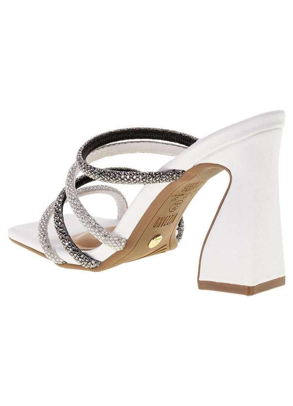 Vizzano - Tamanco Feminino Salto Taça Vizzano - 6493104 - Branco/Cinza 3