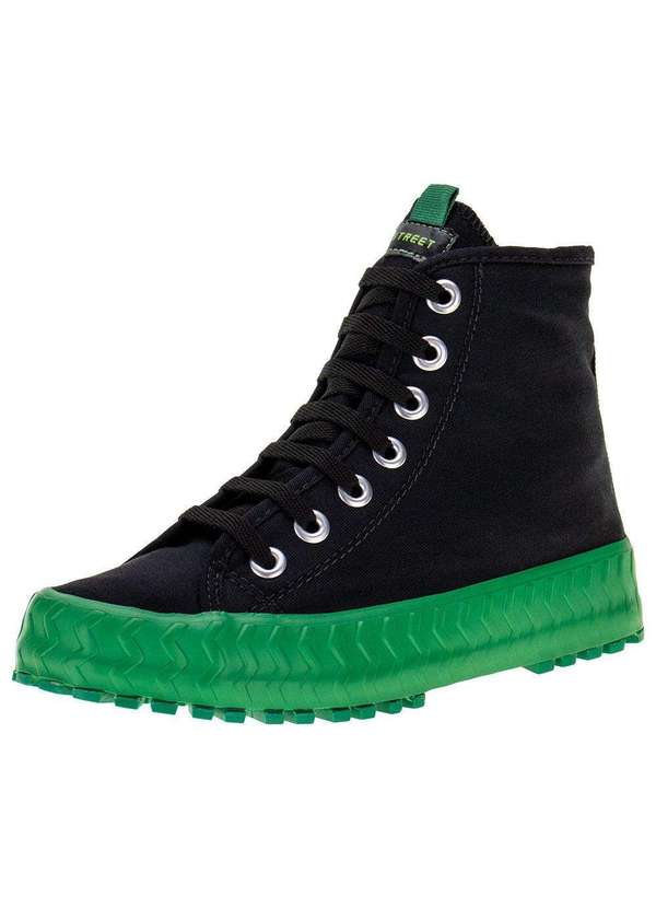 Street - Tênis Cano Alto Camila Street - St0943 - Preto/Verde
