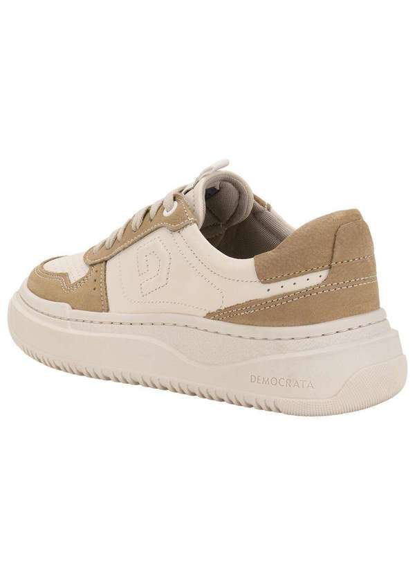 Democrata - Tênis Feminino Block Democrata 616101 - Branco/Bege 3