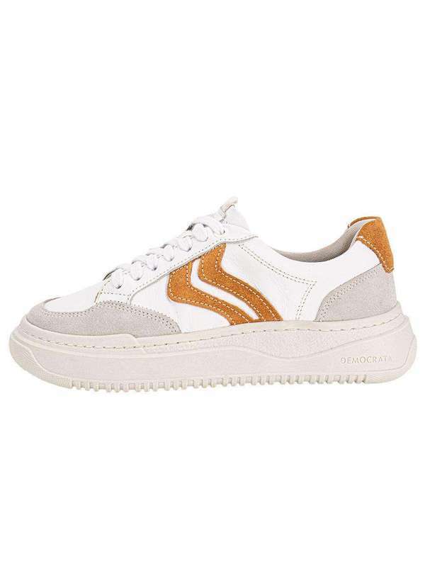 Democrata - Tênis Feminino Block Democrata 616102 - Branco/Bege 2