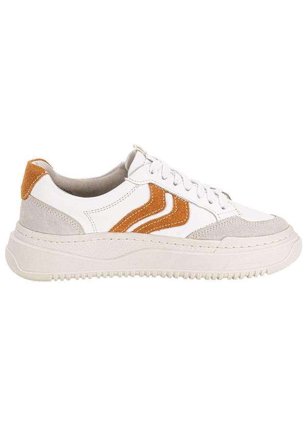 Democrata - Tênis Feminino Block Democrata 616102 - Branco/Bege 5