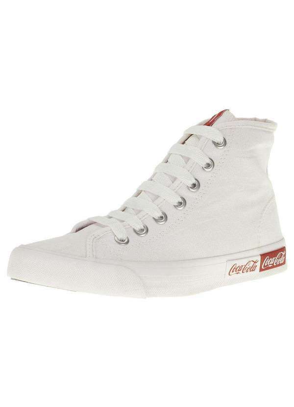 Coca Cola - Tênis Feminino Cano Alto Blend Basic Hi Coca-Cola - Cc2236 - Branco