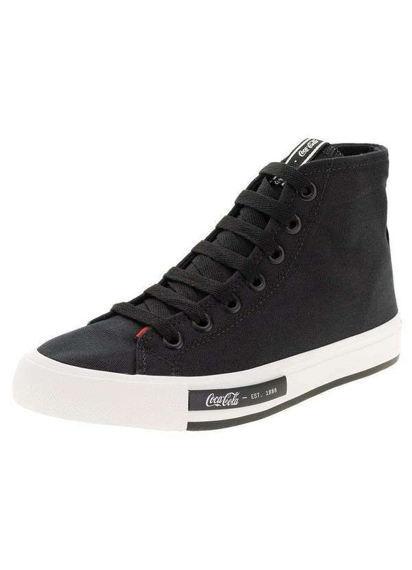 Coca Cola - Tênis Feminino Cano Alto Daytona Hi Coca-Cola - Cc2060 Preto