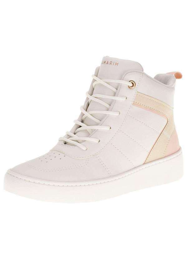 Ramarim - Tênis Feminino Cano Alto Ramarim - 2277131 - Bege/Rosa