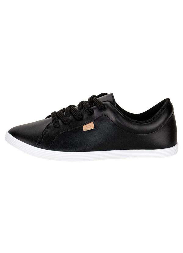 Beira Rio - Tênis Feminino Casual Beira Rio - 4205123 - Preto/Branco 2