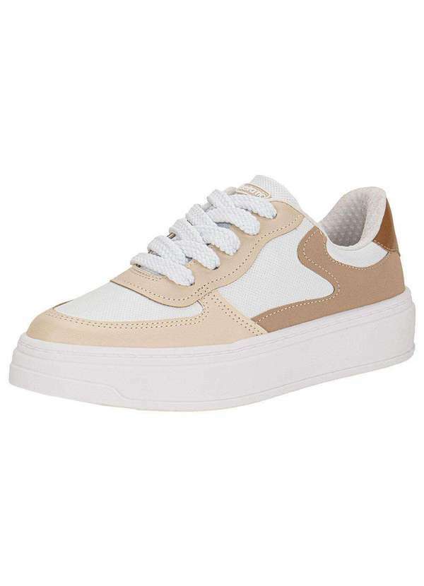 Beira Rio - Tênis Feminino Casual Beira Rio 43051112 - Branco/Bege