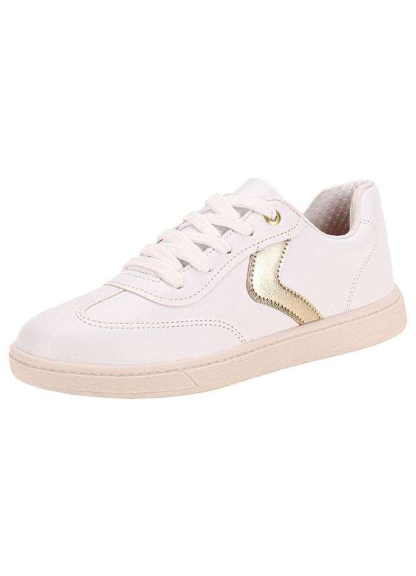 Beira Rio Tênis Feminino Casual Beira Rio 4313103 Branco/Dourado