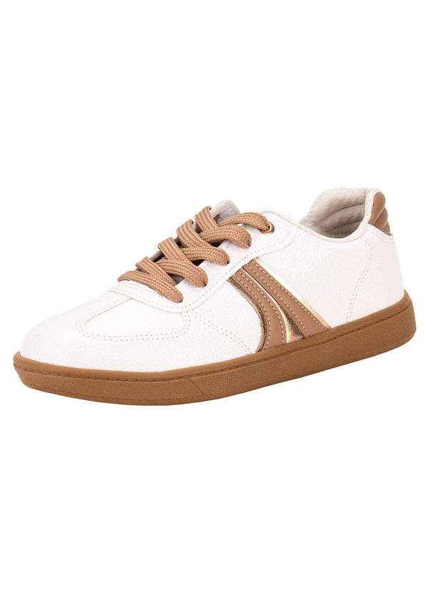 Beira Rio - Tênis Feminino Casual Beira Rio 4313105 - Branco/Bege