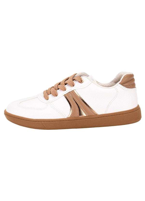 Beira Rio - Tênis Feminino Casual Beira Rio 4313105 - Branco/Bege 2