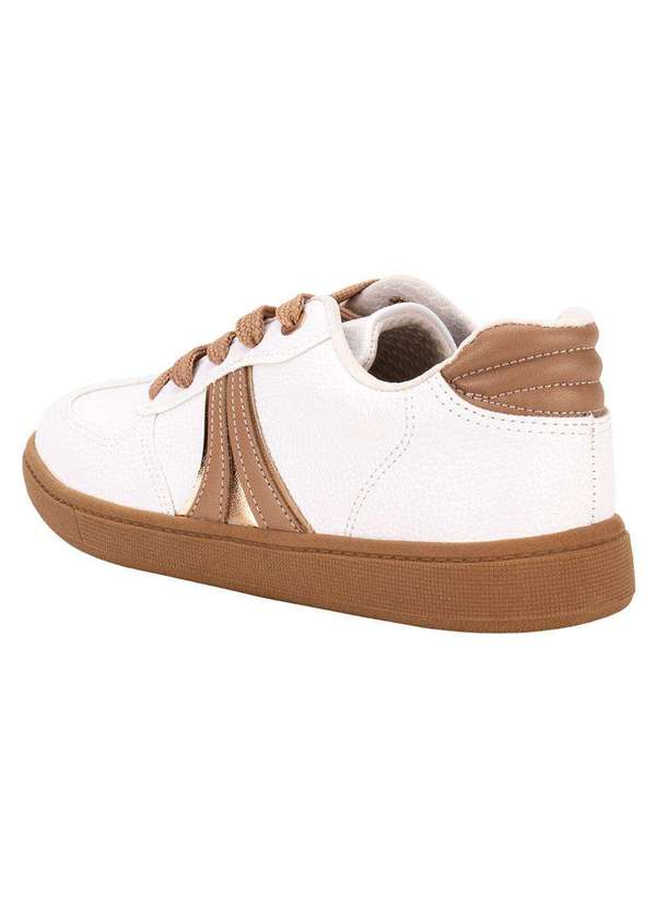 Beira Rio - Tênis Feminino Casual Beira Rio 4313105 - Branco/Bege 3