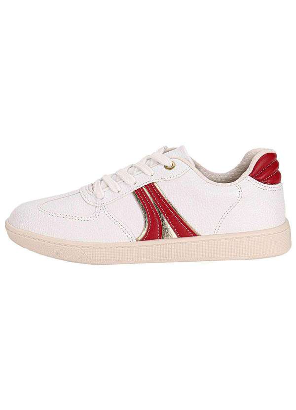 Beira Rio - Tênis Feminino Casual Beira Rio 4313105 - Branco/Vermelho 2