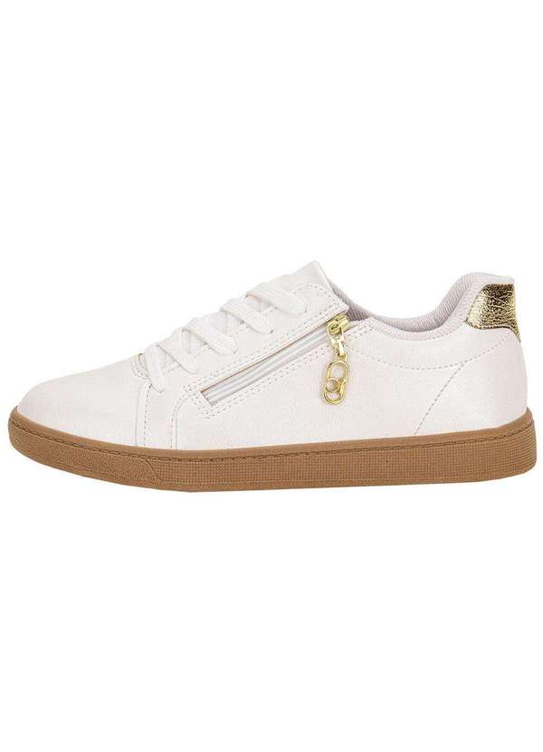 Beira Rio - Tênis Feminino Casual Beira Rio 4313109 Branco/Dourado 2