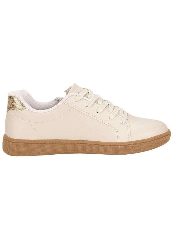 Beira Rio - Tênis Feminino Casual Beira Rio 4313109 Bege/Dourado 5