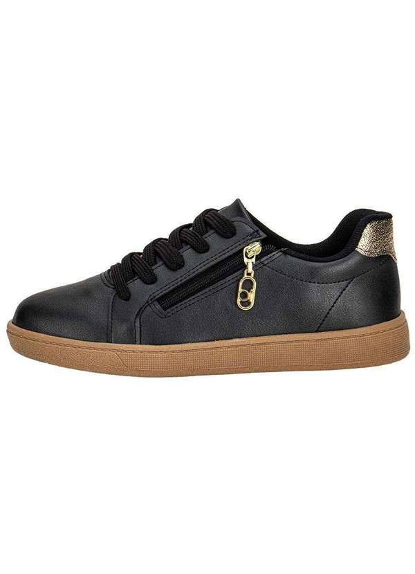 Beira Rio - Tênis Feminino Casual Beira Rio 4313109 Preto/Dourado 2