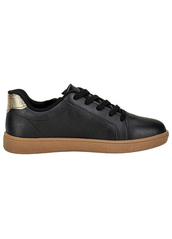 Beira Rio - Tênis Feminino Casual Beira Rio 4313109 Preto/Dourado 5