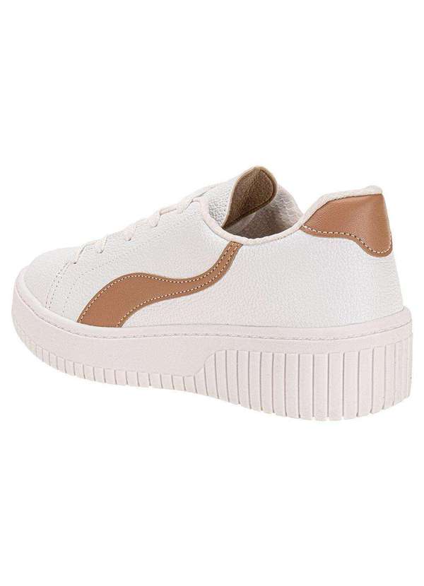 Beira Rio - Tênis Feminino Casual Beira Rio 4316110 - Branco/Bege 3