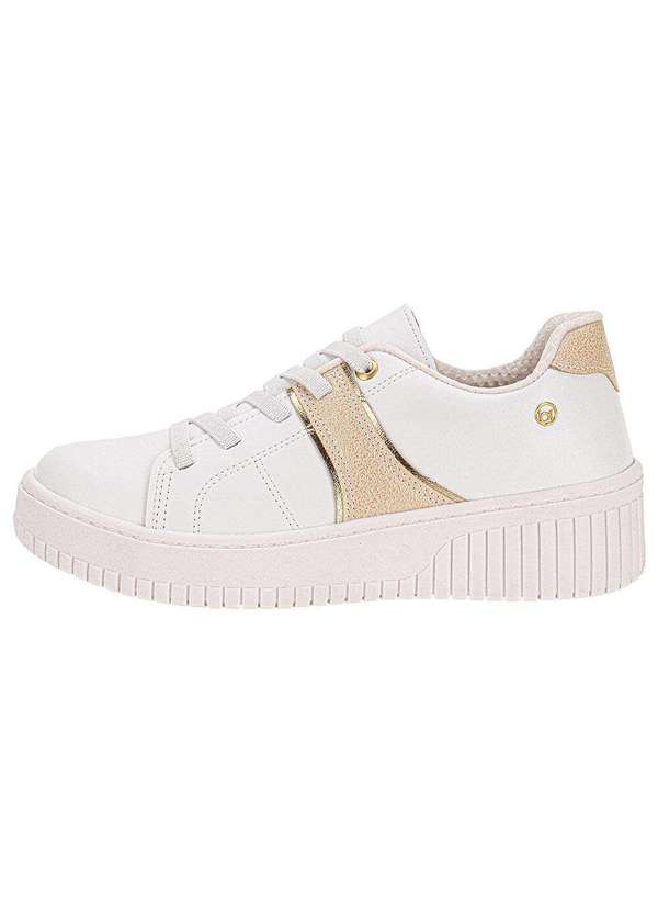 Beira Rio - Tênis Feminino Casual Beira Rio 4316114 - Branco/Bege 2