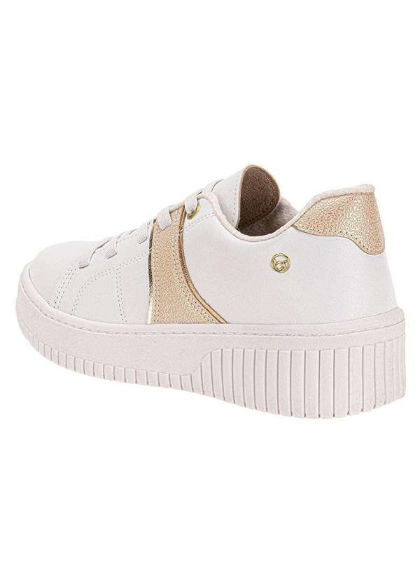 Beira Rio - Tênis Feminino Casual Beira Rio 4316114 - Branco/Bege 3