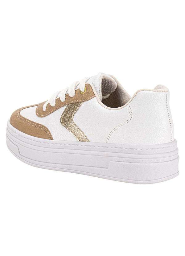 Beira Rio - Tênis Feminino Casual Beira Rio 4321101 - Branco/Bege 3