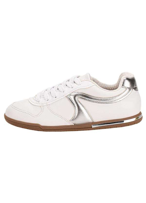 Beira Rio - Tênis Feminino Casual Beira Rio 4326101 - Branco/Prata 2