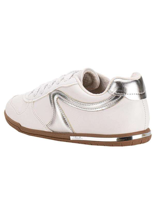Beira Rio - Tênis Feminino Casual Beira Rio 4326101 - Branco/Prata 3