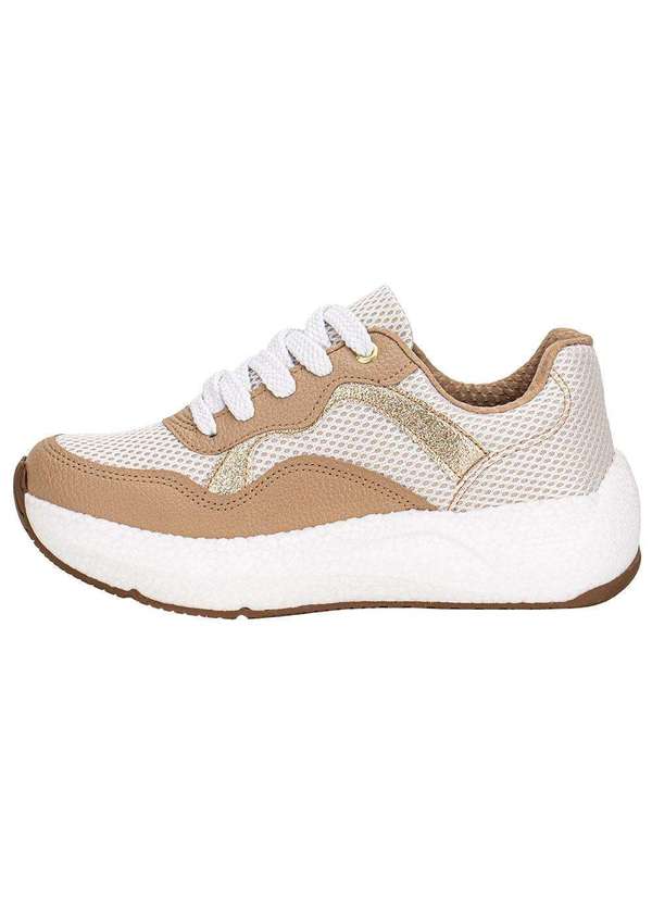 Beira Rio - Tênis Feminino Casual Beira Rio 4327102 - Branco/Bege 2