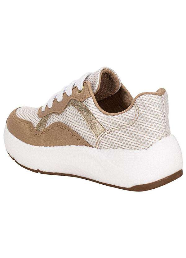 Beira Rio - Tênis Feminino Casual Beira Rio 4327102 - Branco/Bege 3
