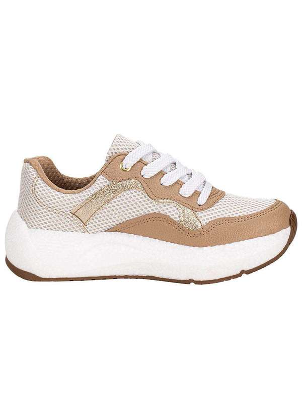 Beira Rio - Tênis Feminino Casual Beira Rio 4327102 - Branco/Bege 5