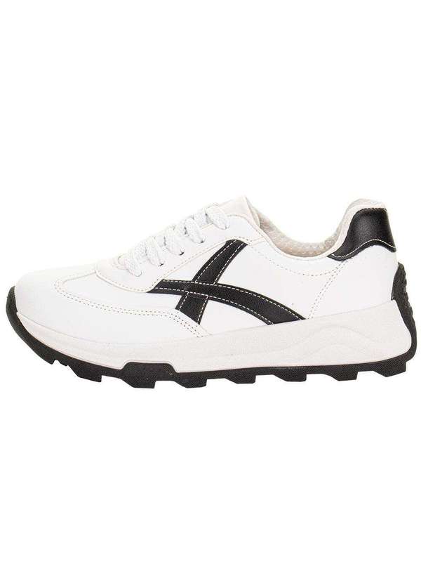 Beira Rio - Tênis Feminino Casual Beira Rio 4328104 Branco/Preto 2