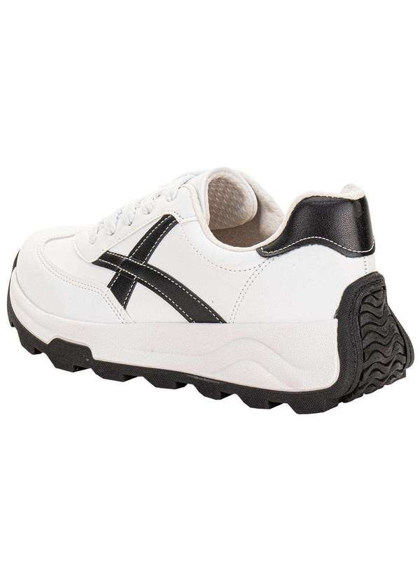 Beira Rio - Tênis Feminino Casual Beira Rio 4328104 Branco/Preto 3