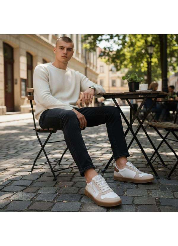 Bottero - Tênis Feminino Casual Botsmash Bottero 364902 Branco/Bege 2