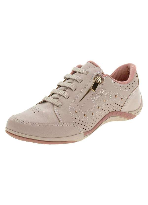 Tênis Feminino Casual Kolosh C1299 Bege/Rosa Clovis Calcados