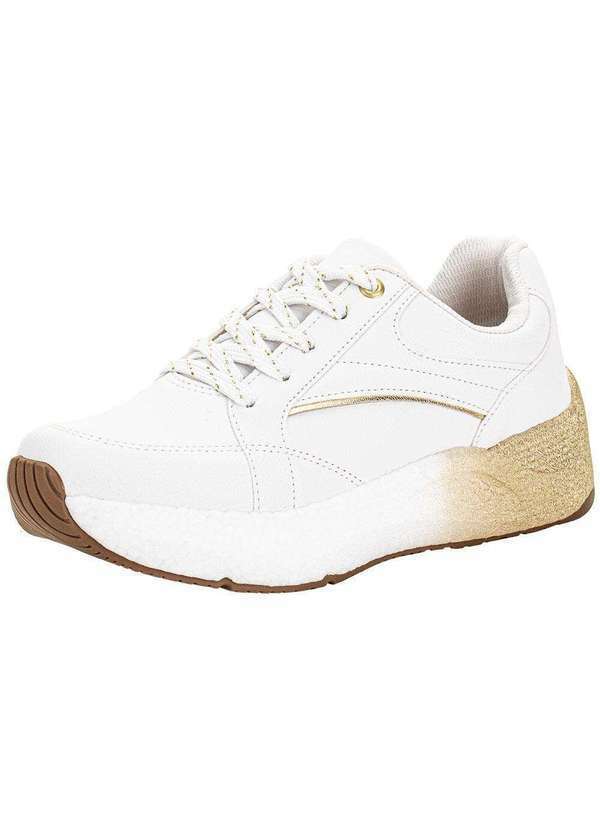Modare - Tênis Feminino Casual Modare 4327204 Branco/Dourado