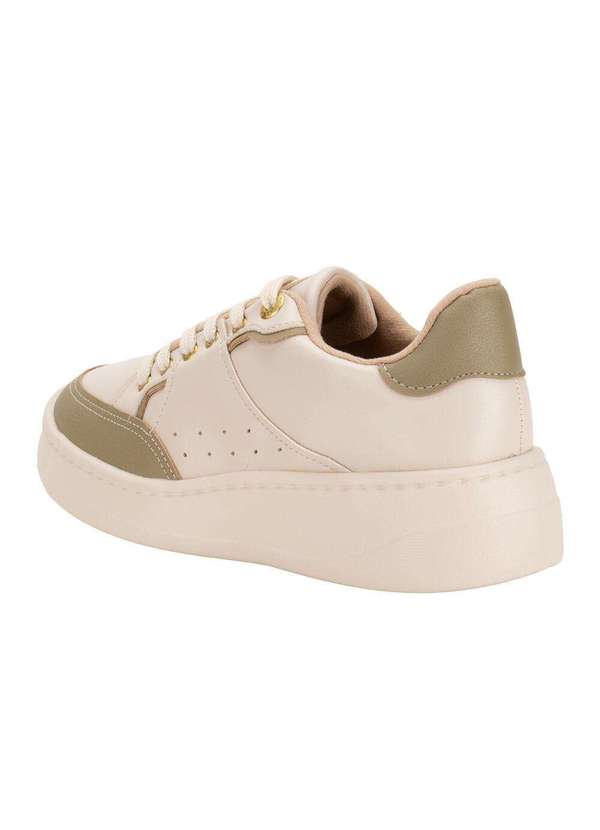 Modare - Tênis Feminino Casual  Modare 7402103 - Bege/Verde 4