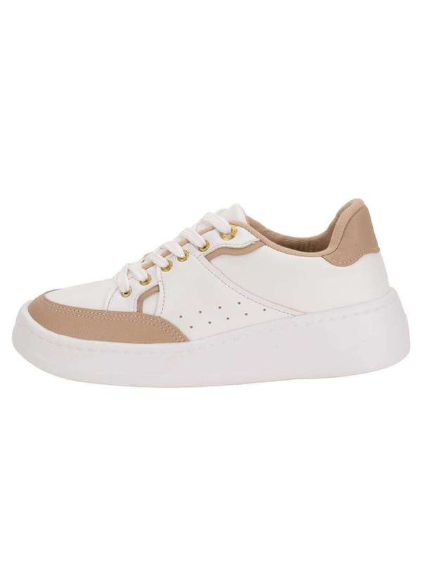 Modare - Tênis Feminino Casual  Modare 7402103 - Branco/Bege 2