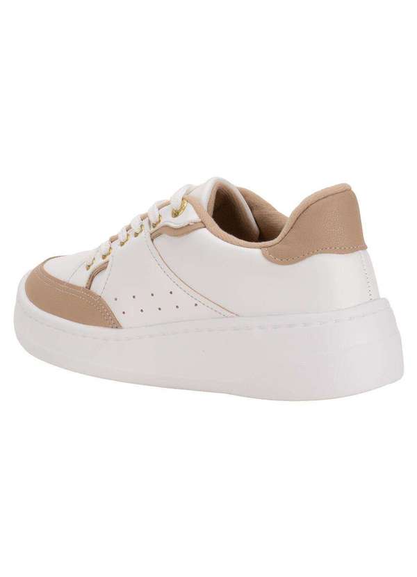 Modare - Tênis Feminino Casual  Modare 7402103 - Branco/Bege 3