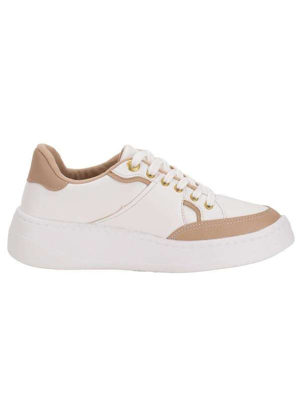 Modare - Tênis Feminino Casual  Modare 7402103 - Branco/Bege 4