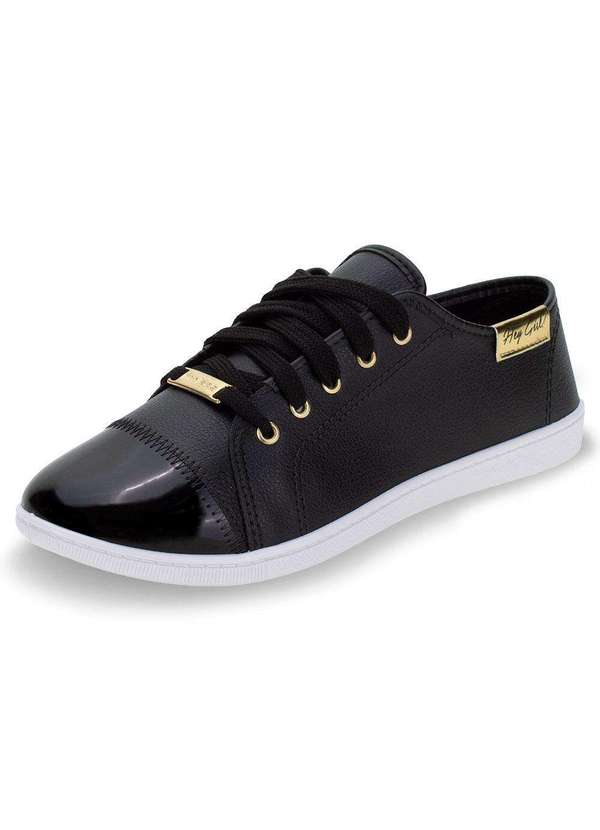 Moleca - Tênis Feminino Casual Moleca - 5605412 - Preto