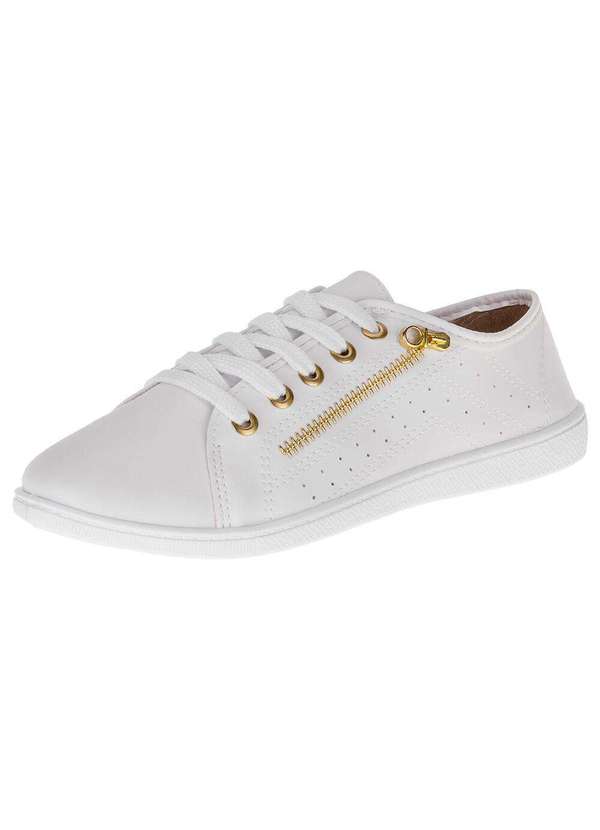 Moleca - Tênis Feminino Casual Moleca - 5605458 - Branco