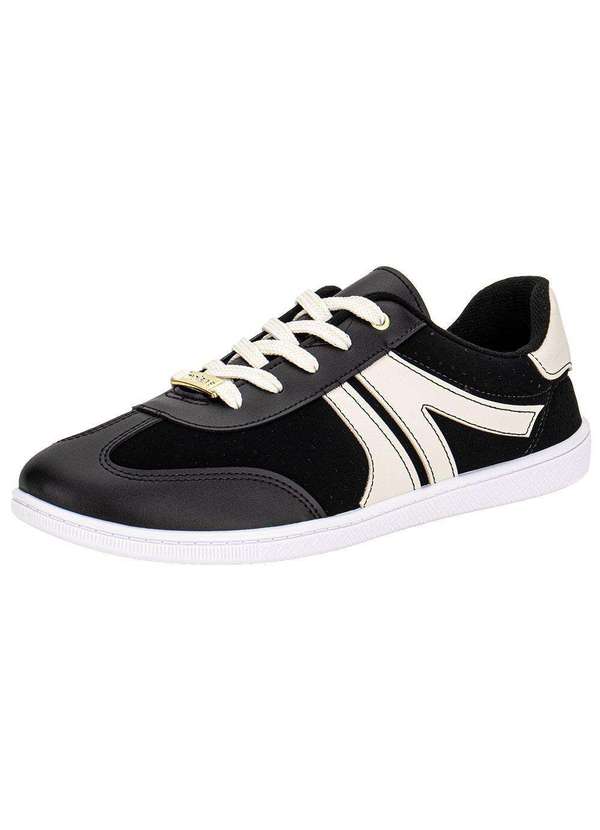 Moleca - Tênis Feminino Casual Moleca 5605472 - Preto/Branco 01