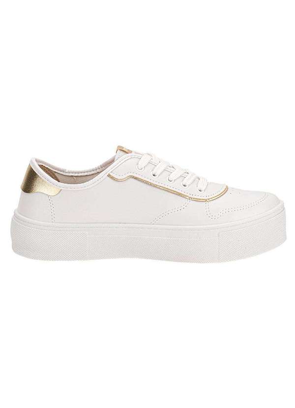 Moleca - Tênis Feminino Casual Moleca 5658539 - Branco/Dourado 5