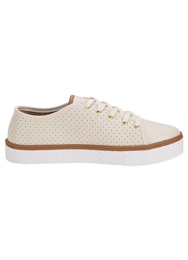 Moleca - Tênis Feminino Casual Moleca 5712205 - Marfim 5