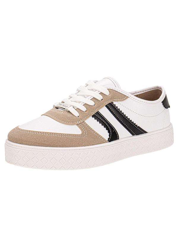 Moleca - Tênis Feminino Casual Moleca 5712330 - Branco/Preto