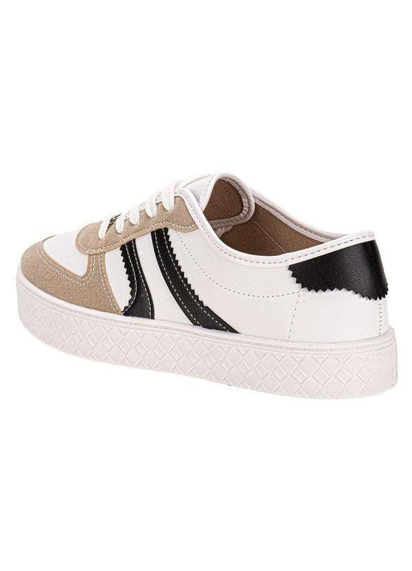 Moleca - Tênis Feminino Casual Moleca 5712330 - Branco/Preto 3