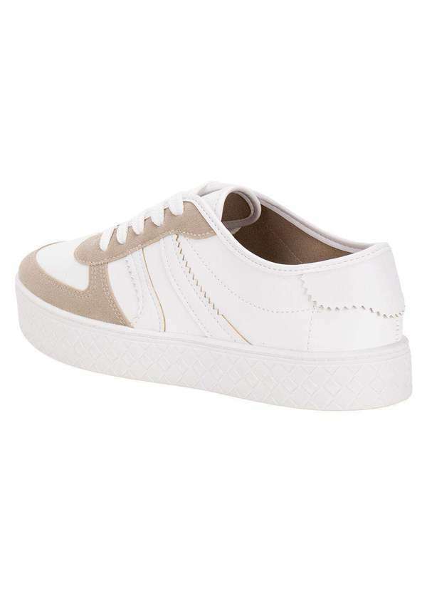 Moleca - Tênis Feminino Casual Moleca 5712330 - Branco/Bege 3