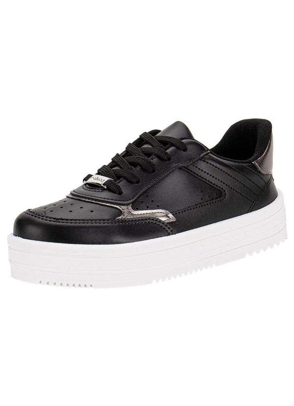 Moleca - Tênis Feminino Casual Moleca 5712330 - Preto/Grafite 1