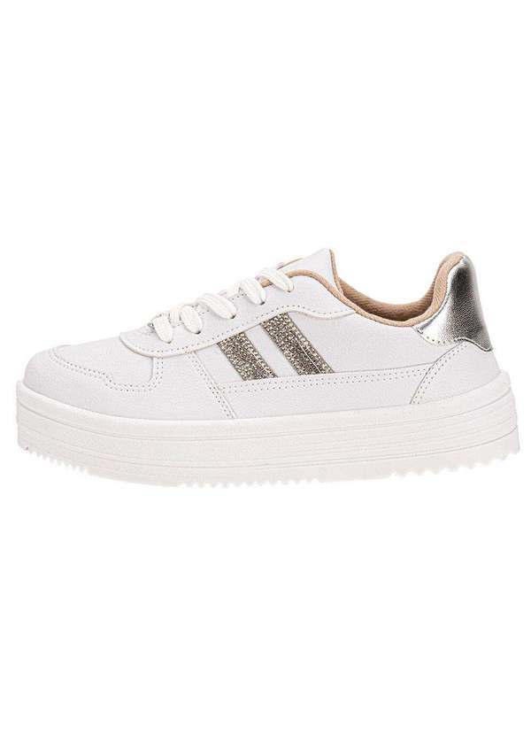 Moleca - Tênis Feminino Casual Moleca 5782315 - Branco/Prata 2