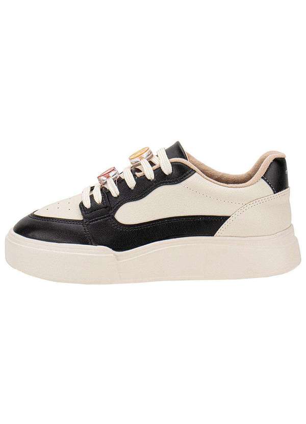Moleca - Tênis Feminino Casual Moleca 5808103 - Bege/Preto 2