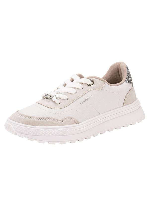 Moleca - Tênis Feminino Casual Moleca 5809105 - Branco/Bege
